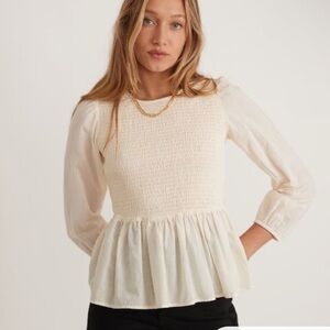 NWOT Marine Layer Gabrielle Smock Top large